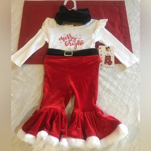 🤶 Lil Girls Christmas Outfit. Merry and Bright 🌟
